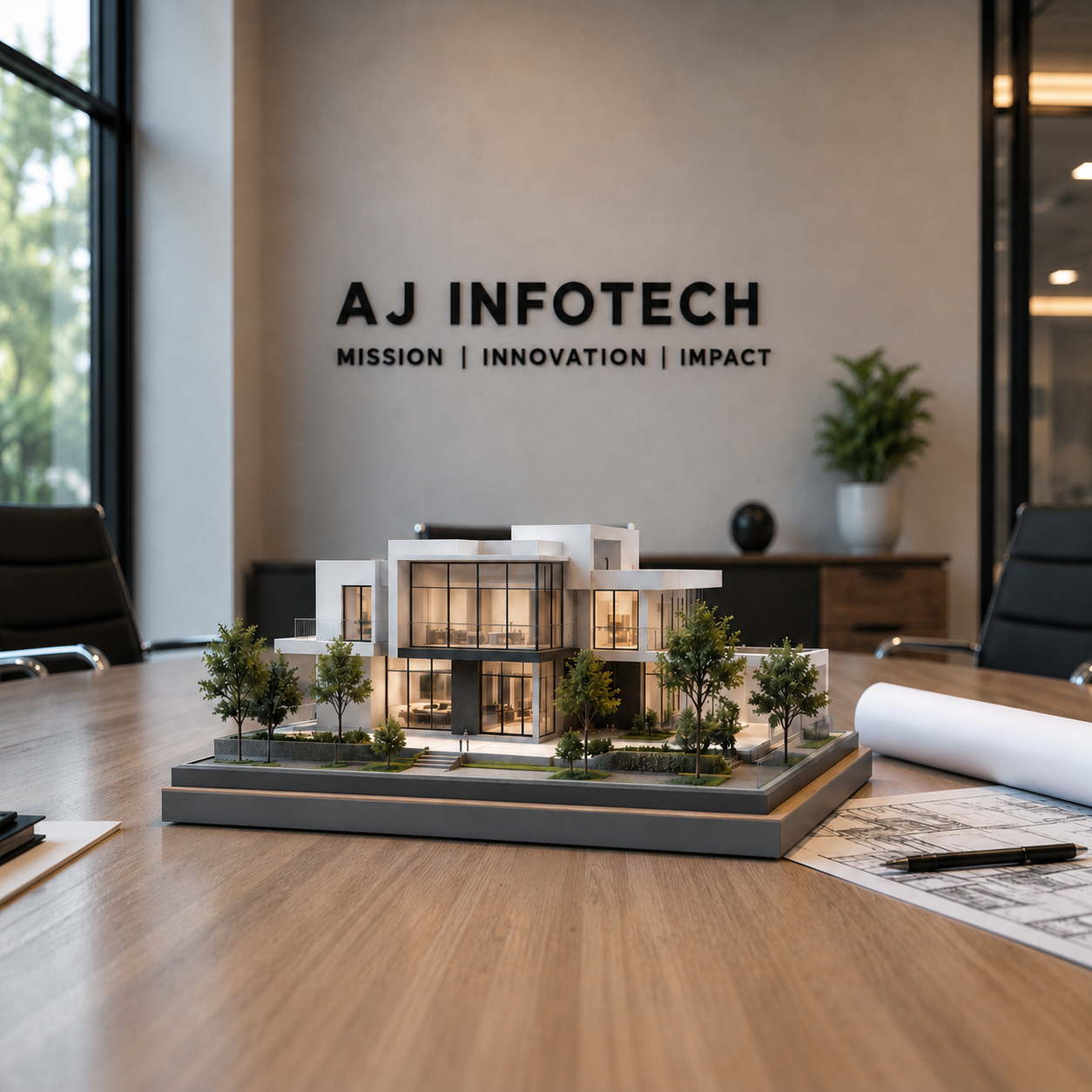 3D artist reviewing a render at AJ Infotech